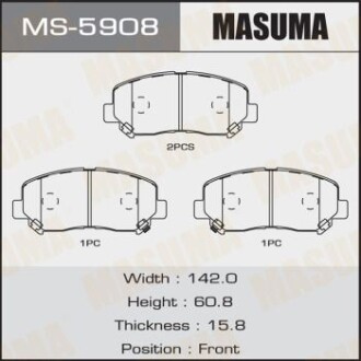 Колодки дискового тормоза MASUMA MS5908