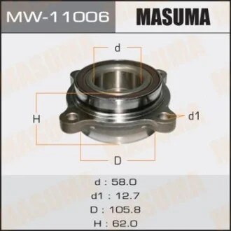 Ступиця колеса переднього у зборі з підшипником Toyota Land Cruiser (07-), Sequoi MASUMA MW11006