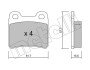 Комплект гальмівних колодок (дискових) Metelli 22-0141-0 (фото 2)