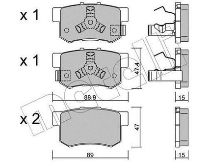Комплект тормозных колодок Metelli 22-0173-1 (фото 1)