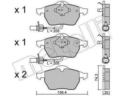 Комплект тормозных колодок из 4 шт. дисков Metelli 22-0181-3