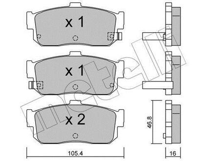Комплект тормозных колодок Metelli 22-0193-1 (фото 1)