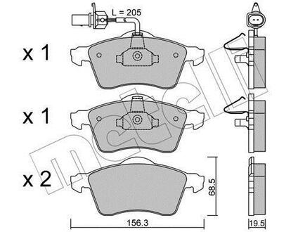 Комплект тормозных колодок Metelli 22-0263-1 (фото 1)