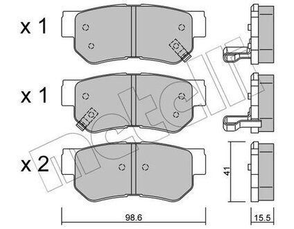 Комплект тормозных колодок из 4 шт. дисков Metelli 22-0365-0 (фото 1)
