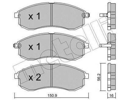 Комплект гальмівних колодок (дискових) Metelli 22-0482-0 (фото 1)