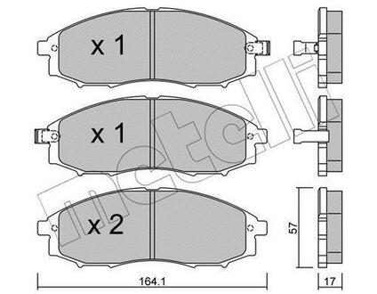Комплект тормозных колодок (дисковых).) Metelli 22-0611-0 (фото 1)
