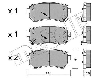 Комплект тормозных колодок Metelli 22-0725-1 (фото 1)