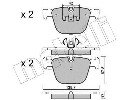 Комплект гальмівних колодок Metelli 22-0773-6 (фото 1)