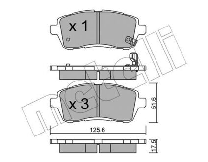 Комплект тормозных колодок Metelli 22-0793-0 (фото 1)