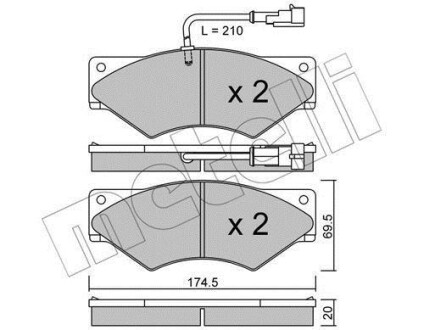 Комплект гальмівних колодок.).) Metelli 22-0849-1