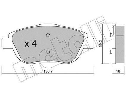 Комплект тормозных колодок (дисковых).) Metelli 22-0852-0 (фото 1)