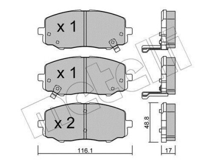 Комплект гальмівних колодок (дискових) Metelli 22-0912-0 (фото 1)