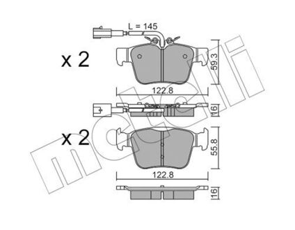 Комплект гальмівних колодок Metelli 22-1101-0