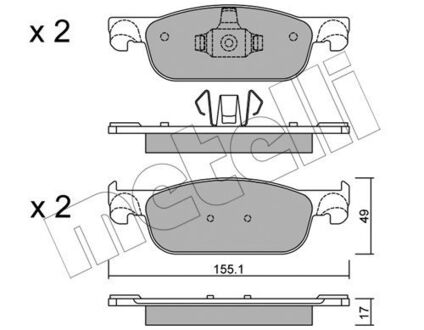 Комплект тормозных колодок Metelli 22-1109-0