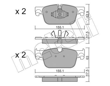 Комплект тормозных колодок (дисковых).) Metelli 22-1119-0