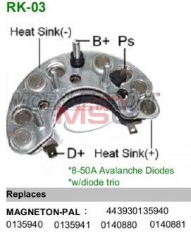 Діодний міст генератора MOBILETRON RK-03