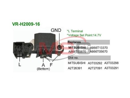 Регулятор напруги генератора MOBILETRON VRH200916 (фото 1)