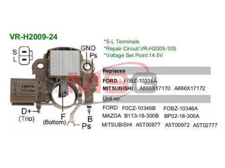 Регулятор напруги генератора MOBILETRON VR-H2009-24