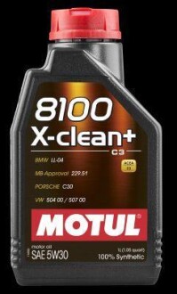 Масло моторное 8100 X-CLEAN+ SAE 5W30, 1L MOTUL 106376