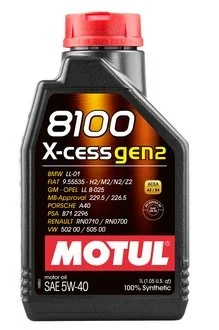 Масло моторне 8100 X-CESS Gen2 SAE 5W40 (1 л) MOTUL 368201
