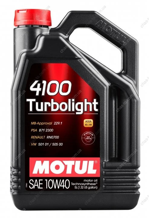 Олія моторна Motul 4100 Turbolight 10W-40 (5 л) MOTUL 387606 (фото 1)