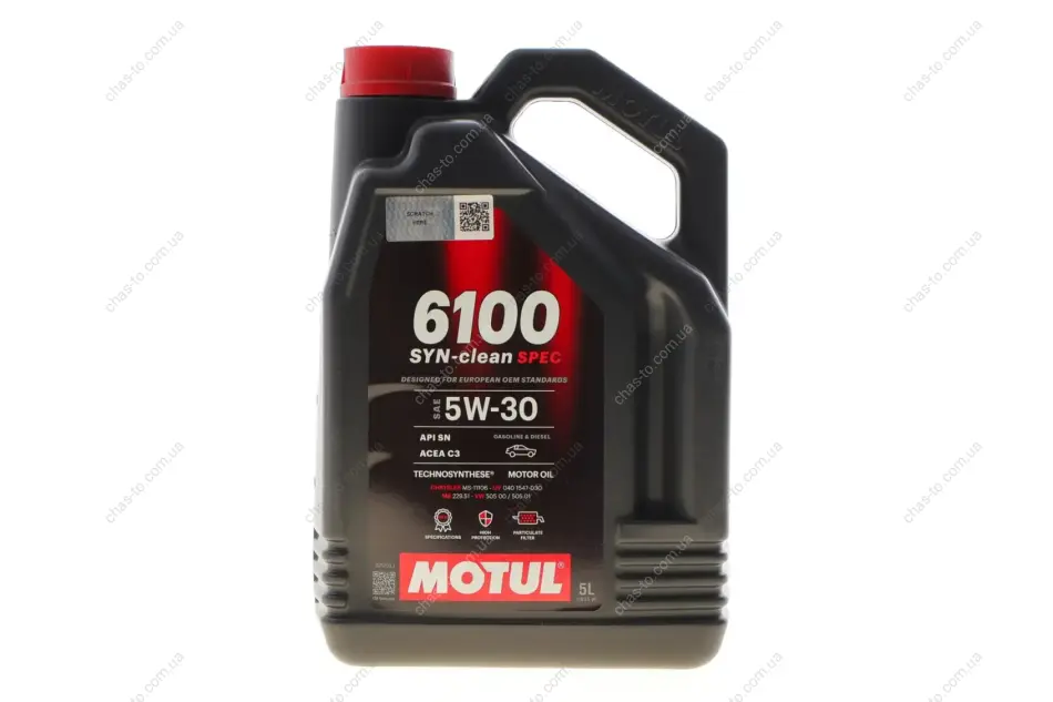Олива моторна Technosynthese д/авто /6100 SYN-CLEAN SPEC SAE 5W30 (5L)/113154 MOTUL 814351 (фото 1)