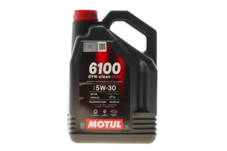 Олива моторна Technosynthese д/авто /6100 SYN-CLEAN SPEC SAE 5W30 (5L)/113154 MOTUL 814351