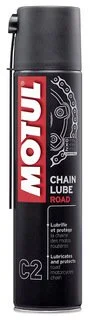 Мастило всіх типів ланцюгів дорожніх мотоциклів та картів C2 Chain Lube Road (400ML) MOTUL 815416