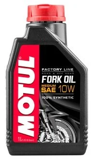 Олива вилкова 100% синтетична /FORK OIL MEDIUM FACTORY LINE SAE 10W (1L)/101125=105925 MOTUL 821601