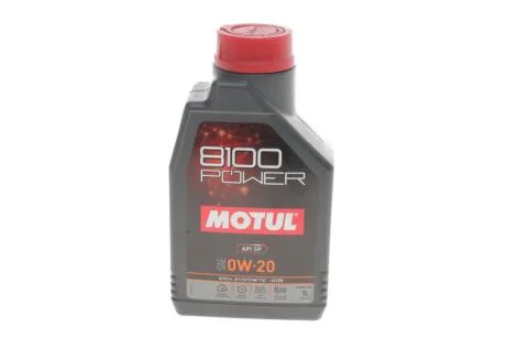 Олива моторна 100% синтетична естерова д/авто /8100 POWER SAE 0W20 (1L)/111798 MOTUL 824401