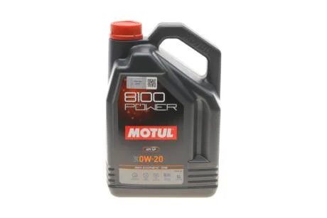 Олива моторна 100% синтетична естерова д/авто /8100 POWER SAE 0W20 (5L)/111799 MOTUL 824406