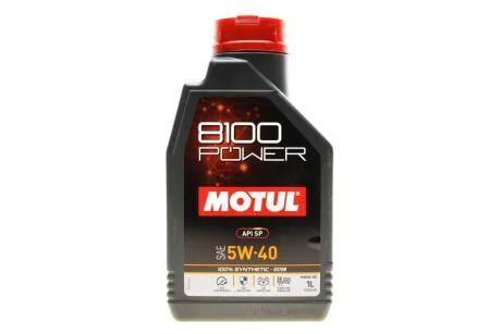 Олива моторна 100% синтетична естерова д/авто /8100 POWER SAE 5W40 (1L)/111808 MOTUL 824601