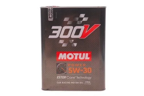 Олива моторна 100% синтетична естерова д/авто /300V POWER SAE 5W30 (2L)/110814 MOTUL 826502