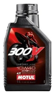 Олива для 4-х тактних двигунів 100% синтетична естерова 300V 4T Factory Line Road Racing SAE 10W40 (1L) MOTUL 836111