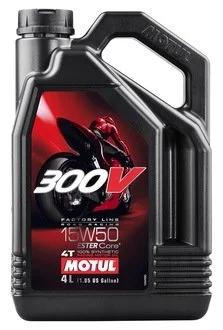 Масло для 4-х тактных двигателей 100% синтетическое эстеровое 300V 4T Factory Line Road Racing SAE 15W50 (4L) MOTUL 836241 (фото 1)