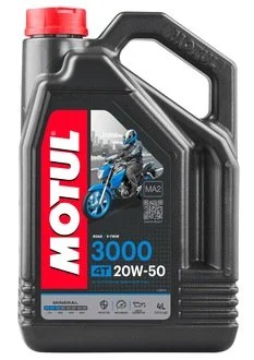 Олива для 4-х тактних двигунів мінеральна 3000 4T SAE 20W50 (4L) MOTUL 837041