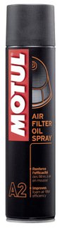 Олива для повітряних поролонових фільтрів мотоциклів(аерозоль) A2 Air Filter Oil Spray (400ML) MOTUL 838540 (фото 1)