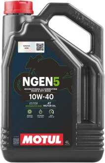 Олива для 4-х тактних двигунів синтетична естерова /NGEN 5 SAE 10W40 4T (4L)/111830 MOTUL 839141 (фото 1)