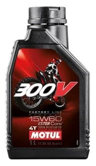 Олива для 4-х тактних двигунів 100% синтетична естерова /300V 4T FACTORY LINE OFF ROAD SAE 15W60 (1L)/104137 MOTUL 845711