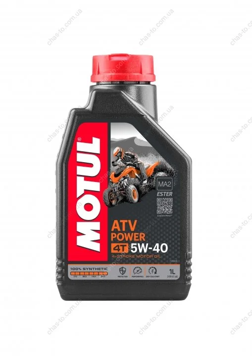 Масло для 4-х тактных двигателей 100% синтетическое /ATV POWER 4T 5W40 (1L)/105897 MOTUL 850601 (фото 1)