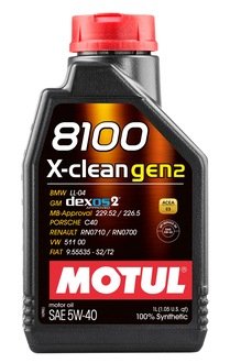 Масло моторное 8100 X-Clean gen2 5W-40 (1 л) MOTUL 854111