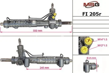 Рейка з Г/У Fiat Doblo 1.9D/JTD 00-05 MSG FI 205R