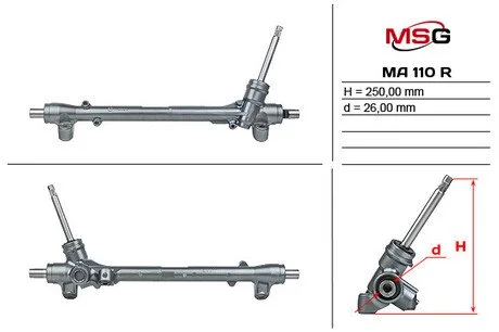 Рульова рейка без ГПК відновлена MAZDA CX-5 2011-2017 MSG MA110R