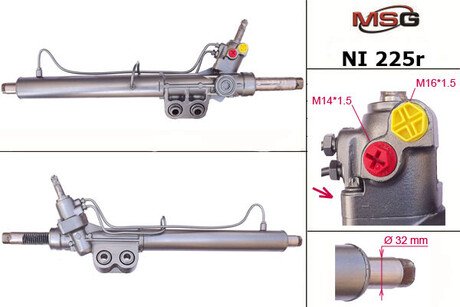 Рульова рейка з ГПК відновлена Nissan Pathfinder R51 04-14, Nissan Navara 05-15 MSG NI225R