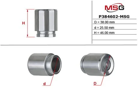 Поршень тормозного суппорта задн. (Ø38mm) Citroen C-Crosser/Mitsubishi Outlander/Peugeot 4007 MSG P384602-MSG