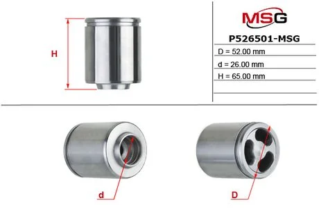 Поршень тормозов. суппорта зад. (52mm 64,9mm) Iveco Daily III, Daily IV, Daily V, Daily VI Ford Transit VW Golf VI 1.2-Electric 05.99- MSG P526501-MSG