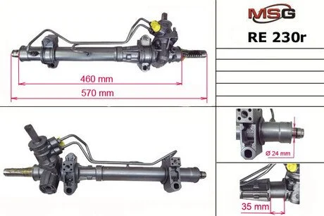 Рульова рейка з ГПК відновлена Renault Clio II 98-05, Renault Kangoo 97-07, Nissan Kubistar 03-08 MSG RE230R