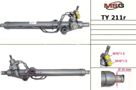 Рульова рейка з ГУР відновлена Toyota Land Cruiser 100 98-07, Lexus LX470 98-07 MSG TY211R