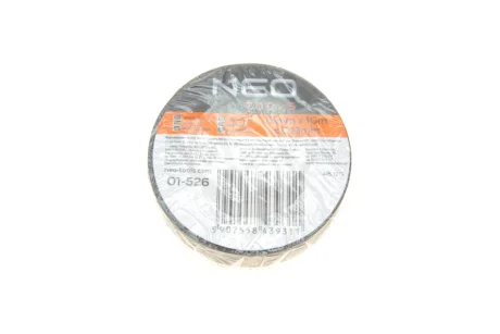 Стрічка ізоляційна чорна 15 mm x 0.13 mm x 10m NEO TOOLS 01-526