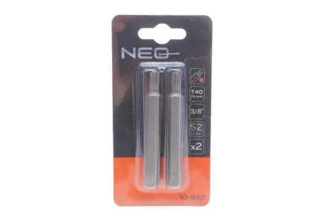 Насадки Torx T40 x 75 мм, S2 x 2 шт. NEO TOOLS 10-942
